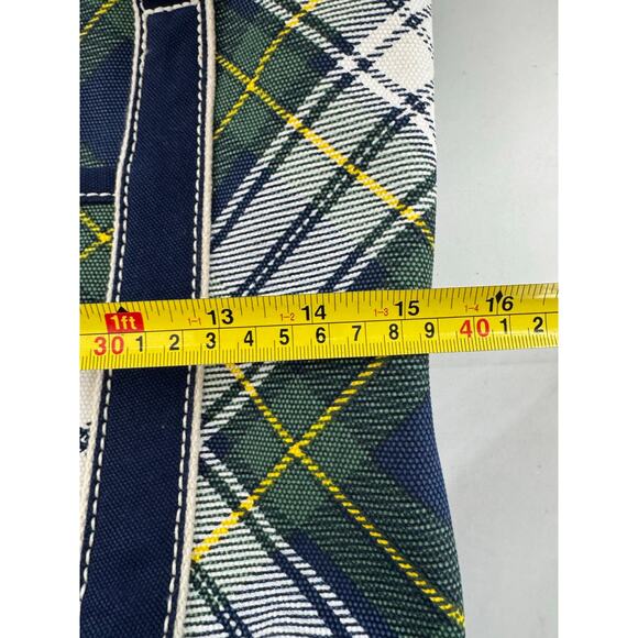 VTG Lands End CANVAS TOTE BAG Red Holiday Bird Floral LARGE Pocket Zipper - Picture 5 of 8